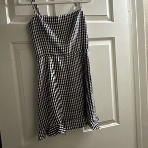 Reformation Black and White Checkered Dress